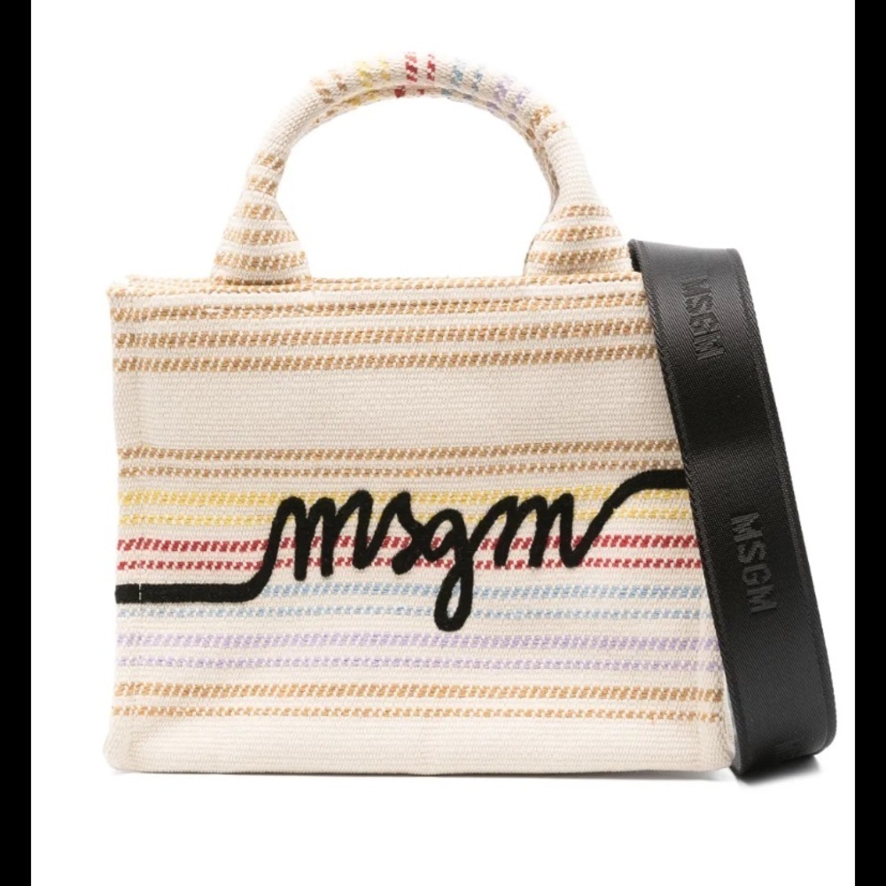 MSGM Multicolor Striped Women's Bag NWT logo casual designer fall  luxury $300